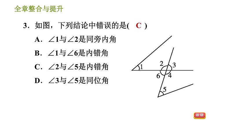 湘教版七年级下册数学 第4章 全章整合与提升 习题课件第5页