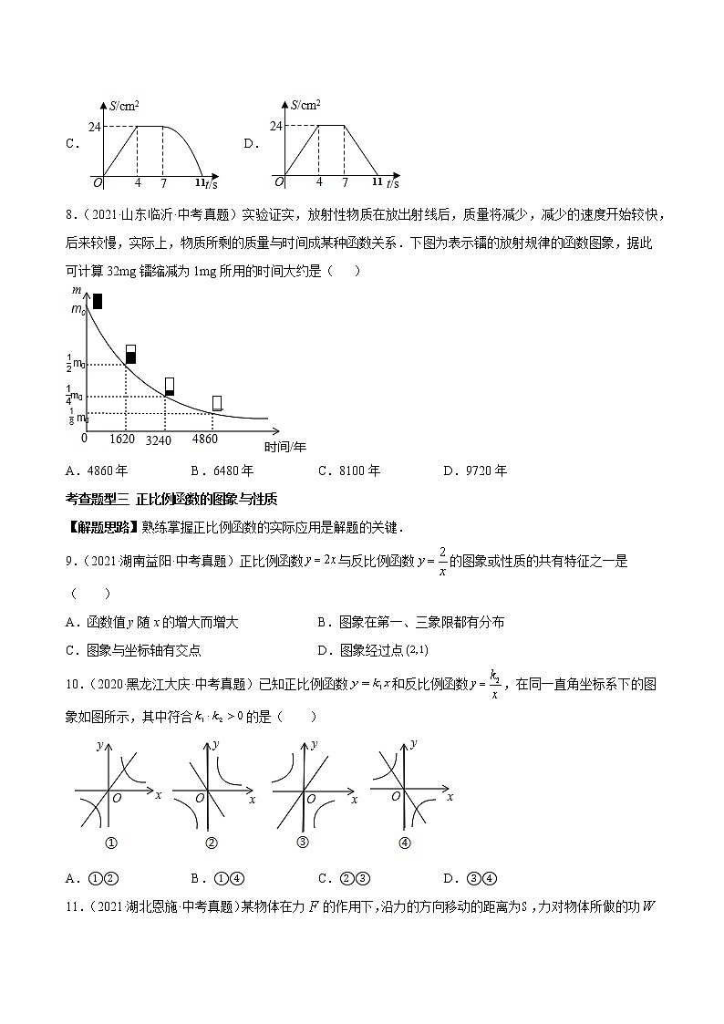 专题12 一次函数【热考题型】 -2022年中考数学一轮复习精讲+热考题型（全国通用）（原卷版）第3页