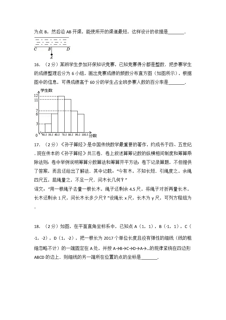 2016-2017学年重庆市涪陵区七年级（下）期末数学试卷03