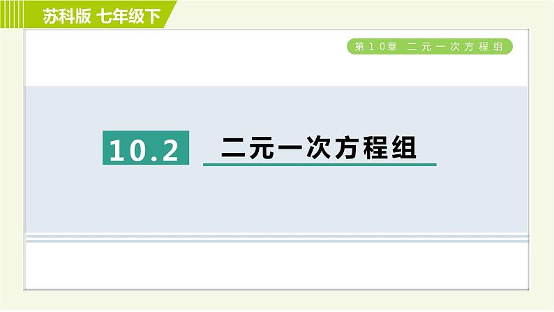 苏科版七年级下册数学 第10章 10.2　二元一次方程组 习题课件第1页