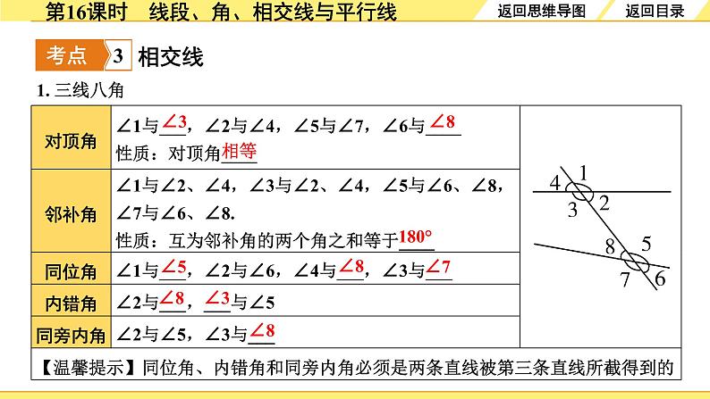 1.第16课时　线段、角、相交线与平行线第8页