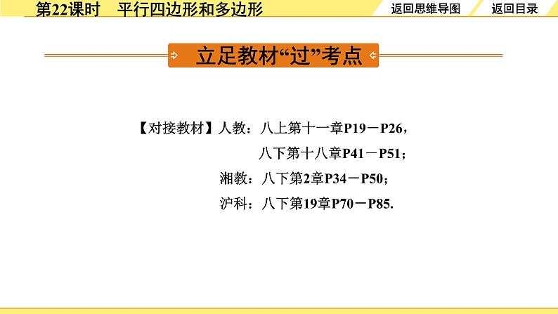 人教版中考数学5.第五单元  四边形 1.第22课时  平行四边形与多边形 PPT课件+练习03