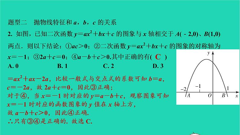 2021秋九年级数学上册第二十二章二次函数专题特训3二次函数的图象和性质习题课件新版新人教版2021090639804