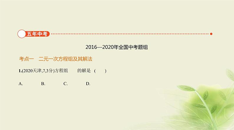 中考数学总复习 02第二章 方程（组）与不等式（组） PPT课件（福建专用）02