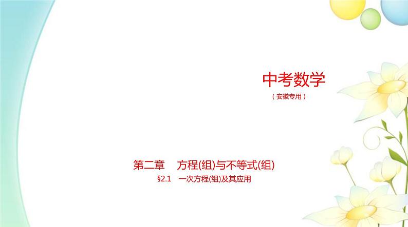 §2.1一次方程(组)及其应用第1页