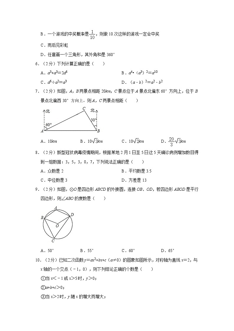 2020年辽宁省沈阳市苏家屯区中考数学一模试卷第2页