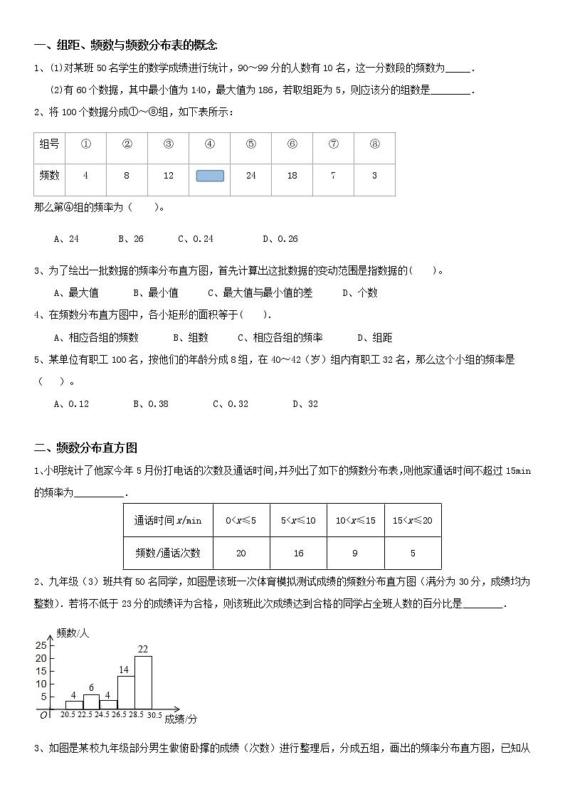 10.2直方图-2021-2022学年人教版七年级数学下册导学案02