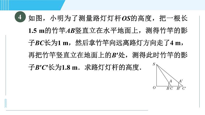 鲁教五四版九年级上册数学 第4章 4.1.2 目标二　平行投影、中心投影、正投影的五种常见应用 习题课件08