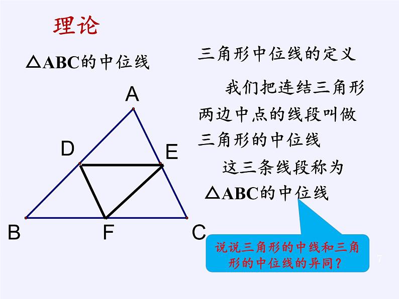 华东师大版数学九年级上册 23.4 中位线(1)（课件）07