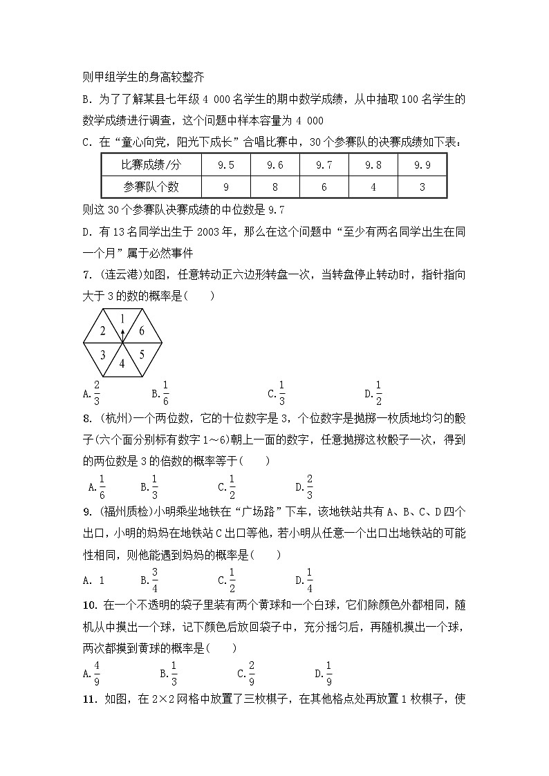 (通用版)中考数学一轮复习8.2《概率》精选练习卷(含答案)02