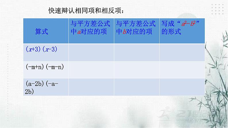 浙教版七年级下数学3.4乘法公式（1）课件第7页