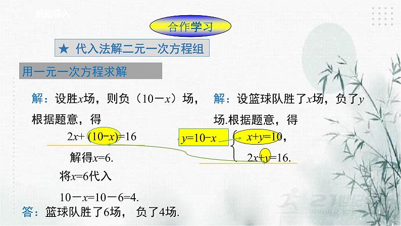 8.2.1代入消元法解二元一次方程组课件第3页