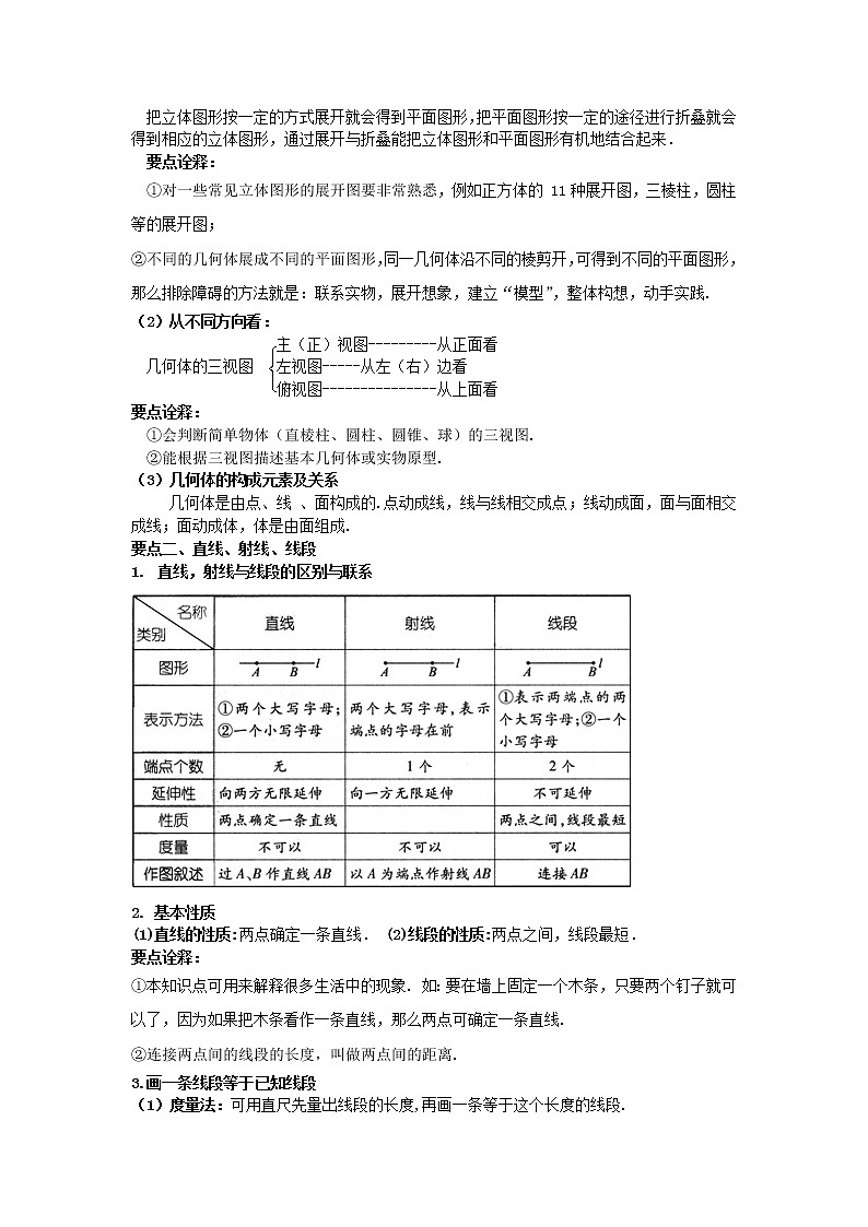 《几何图形初步》全章复习与巩固（基础）知识讲解学案02