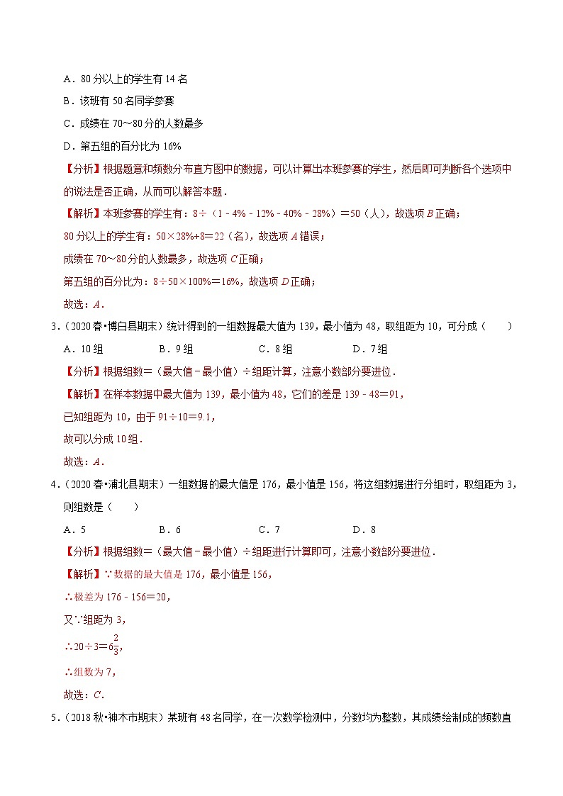 专题10.2直方图-2021-2022学年七年级数学下册同步培优题典【人教版】02