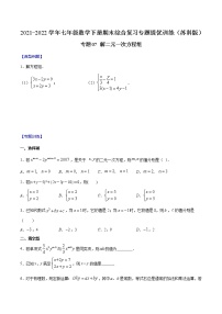 专题07 解二元一次方程组-2021-2022学年七年级数学下册期末综合复习专题提优训练（苏科版）