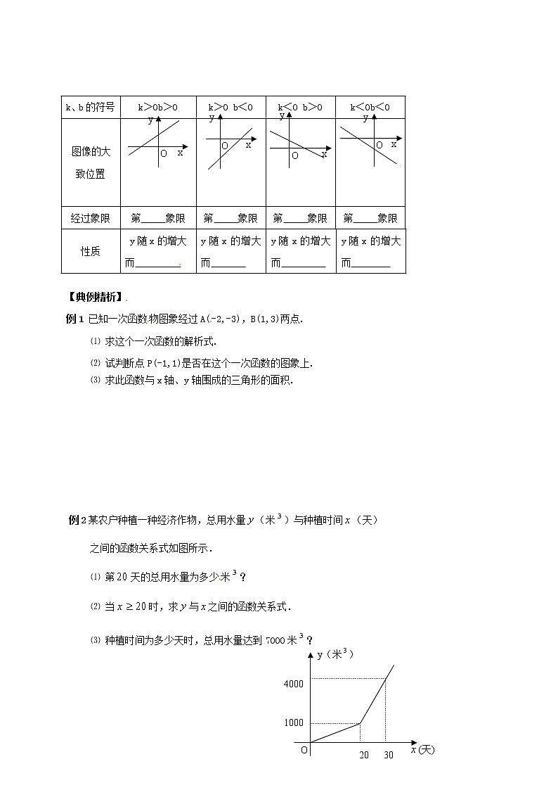 （通用版）中考数学一轮复习课时15《一次函数》导学案02
