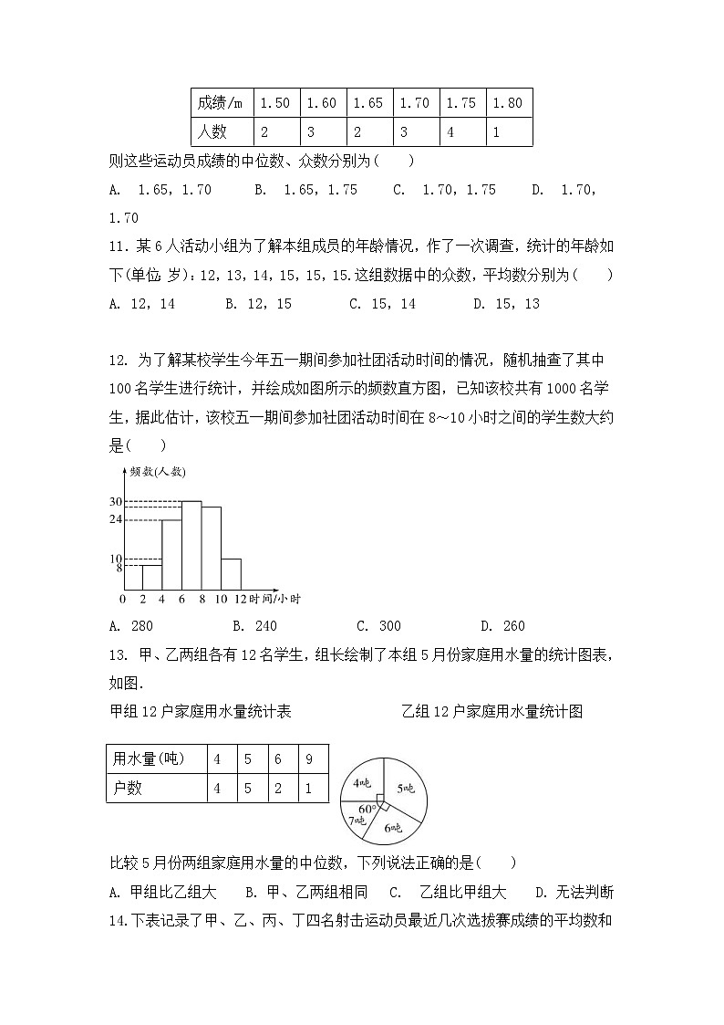 （通用版）中考数学一轮复习练习卷8.1《统计》课后练习（含答案）第3页