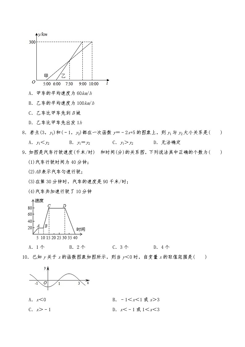 八年级数学上册试题 第四单元《一次函数》测试卷1-北师大版（含答案）第2页