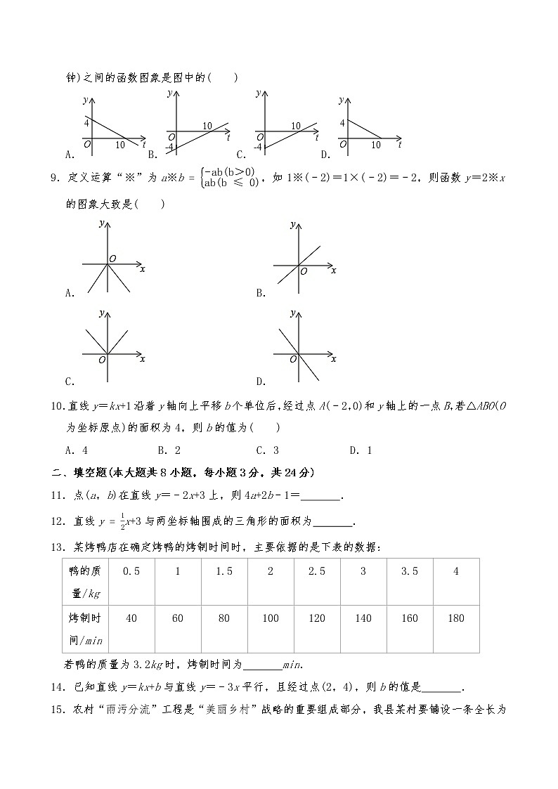 八年级数学上册试题 第四单元《一次函数》测试卷2-北师大版（含答案）第2页
