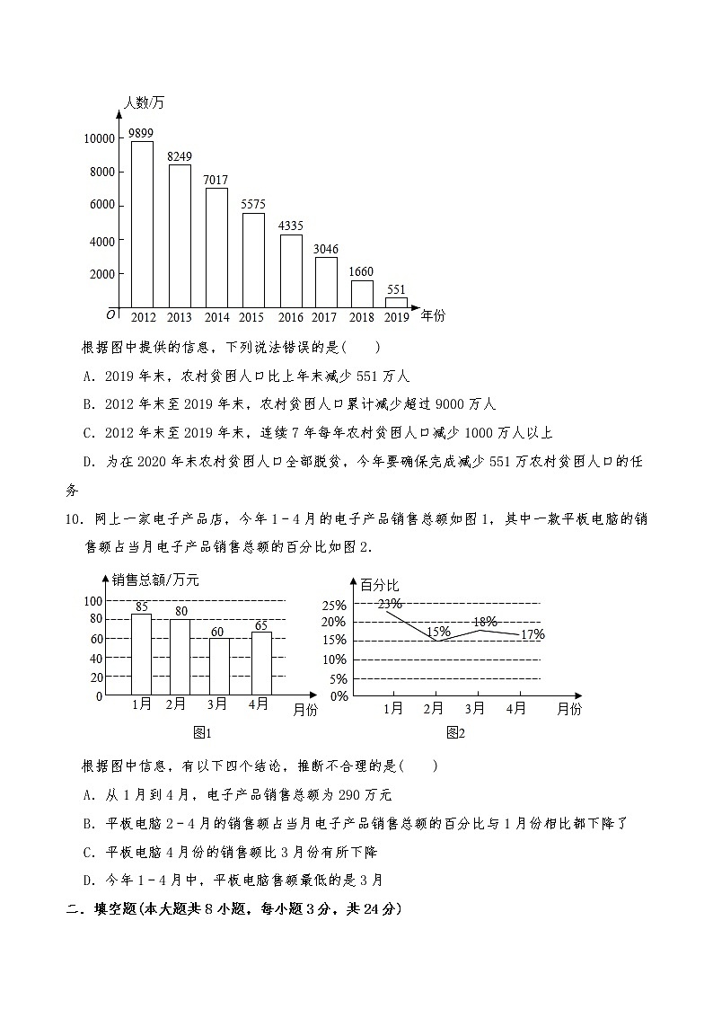 八年级数学上册试题 第六单元《数据的分析》测试卷2-北师大版（含答案）第3页