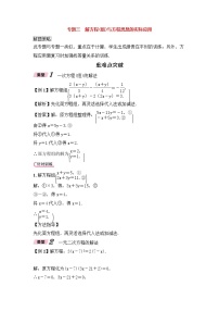 （通用版）中考数学二轮专题复习专题03《解方程组与方程思想的实际应用》精讲精练（教师版）