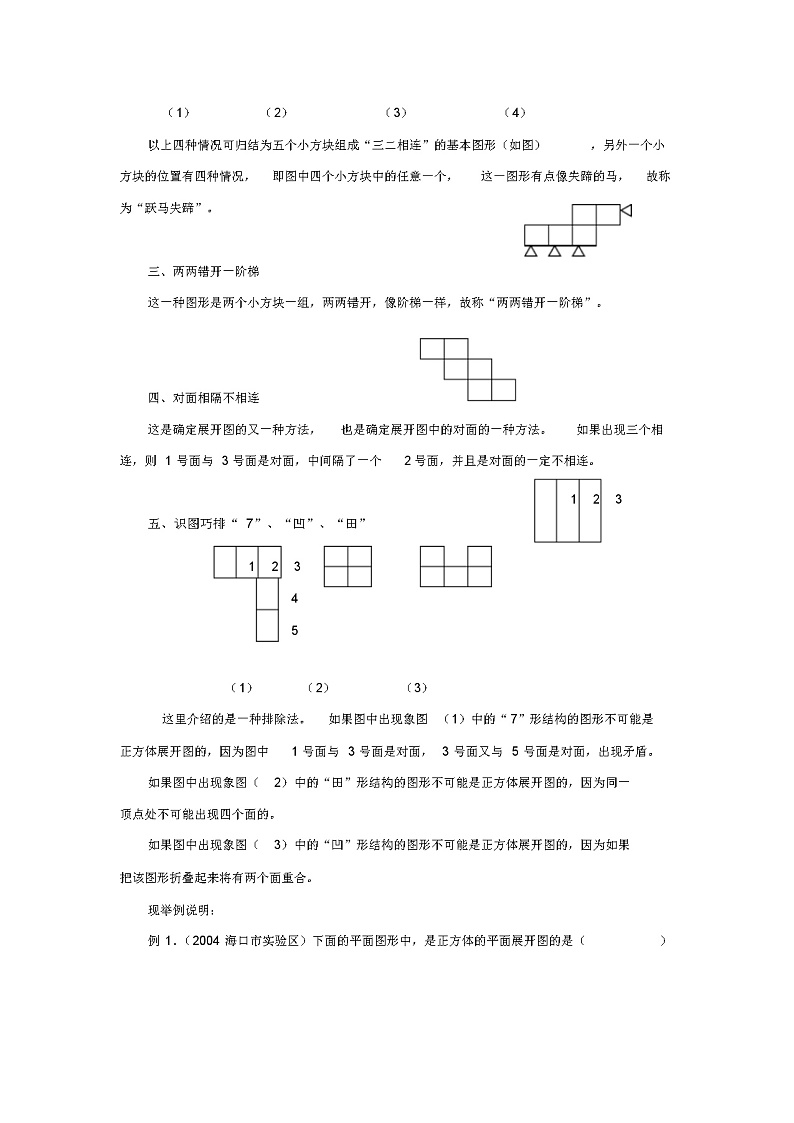 七年级数学上册5.3展开与折叠巧记口诀确定正方体表面展开图素材新版苏科版08231115教案第2页