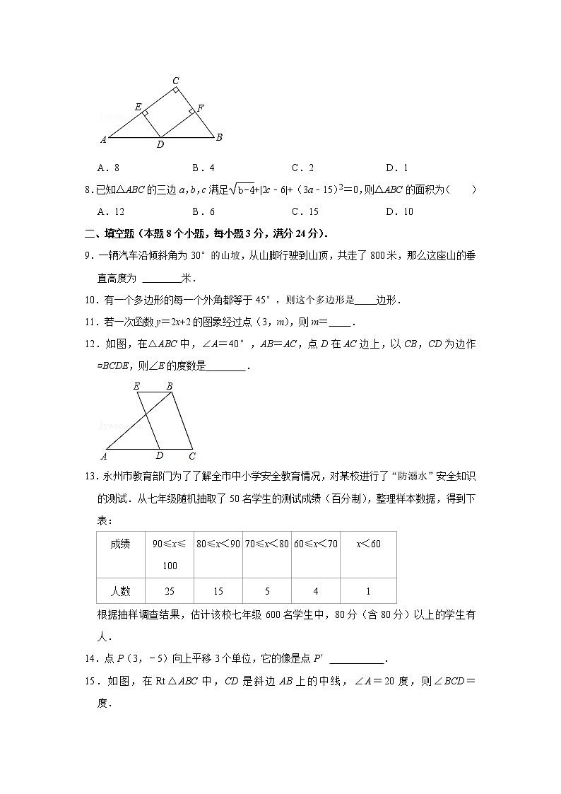 2021年湖南省湘潭市湘乡市八年级下学期期末数学试卷（含答案）02