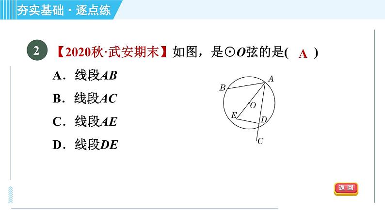 苏科版九年级上册数学 第2章 2.1.2 与圆有关的概念 习题课件05