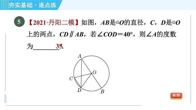 苏科版九年级上册数学 第2章 2.4.1 圆周角的概念与圆周角定理 习题课件07