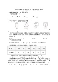 2020学年河南省新乡市九年级下学期期中考试数学试卷（无答案）