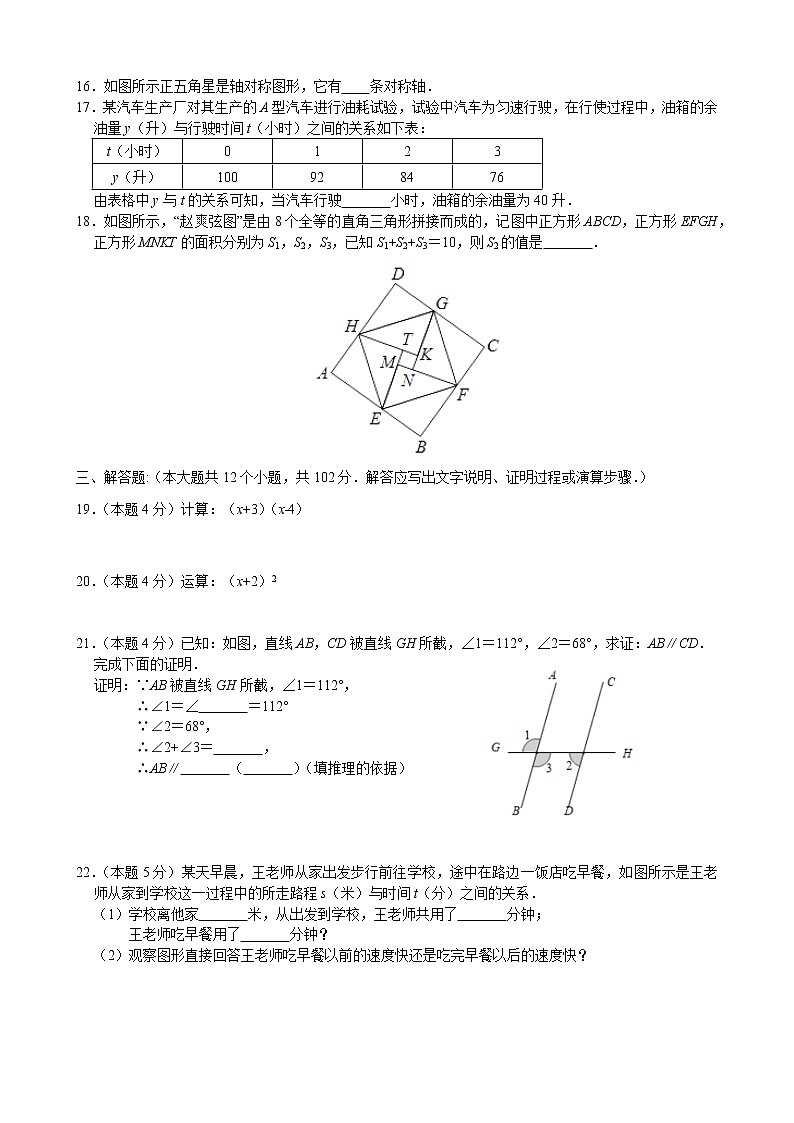 2020年山东省济南市高新区七年级下学期期末考试数学试题+无答案第3页
