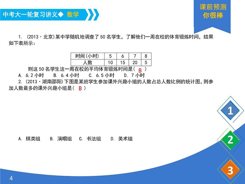 《中考大一轮数学复习》课件 课时40 图表信息题04