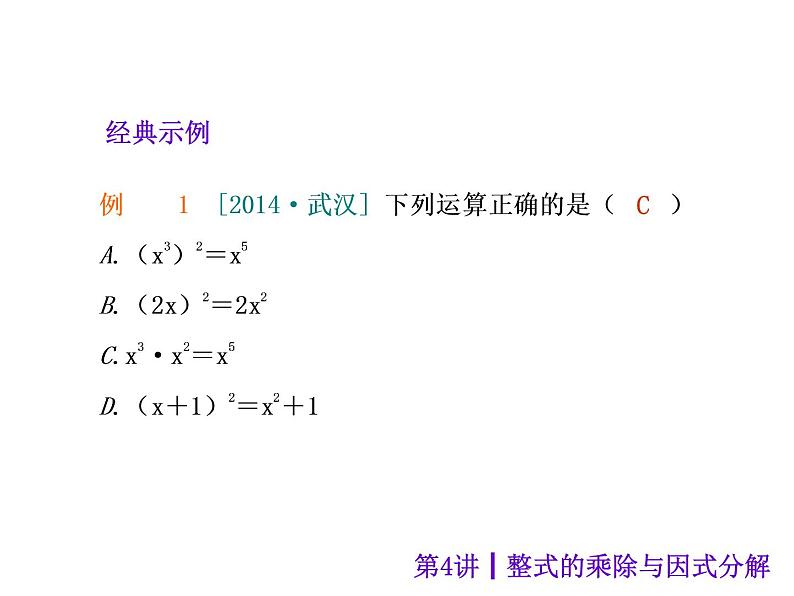 中考数学二轮复习课件----第4讲 整式的乘除与因式分解（沪科版）06