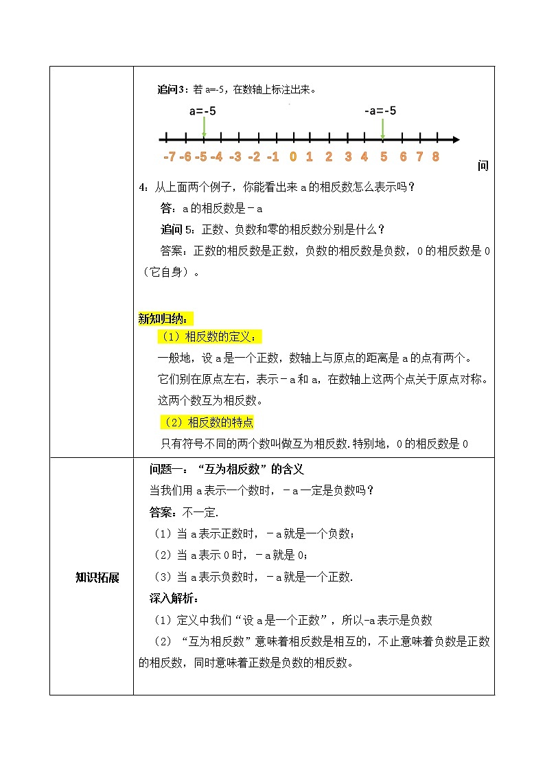 人教版七上数学 1.2.2有理数 相反数（第三课时）课件+教案03