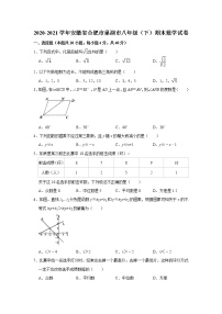 2021年安徽省合肥巢湖市八年级下学期期末考试数学试题+无答案