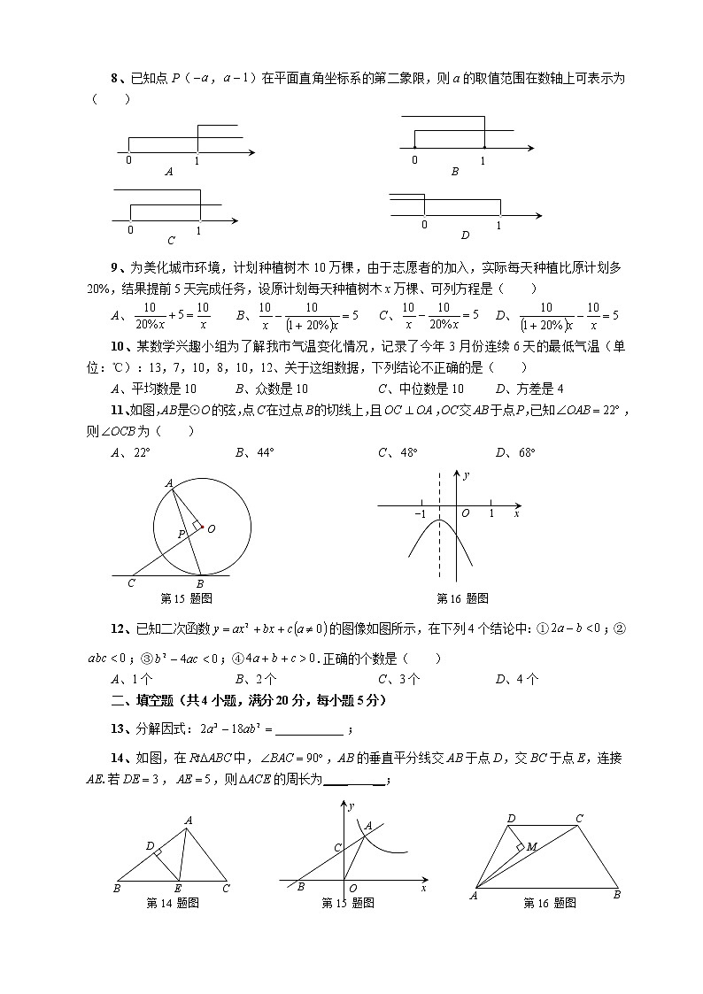 2021年隆昌市知行中学九年级下学期第三次月考数学试题+无答案第2页