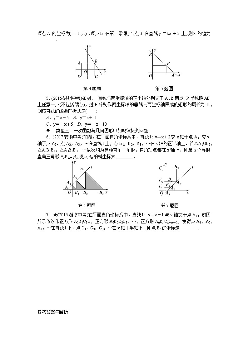人教版八下数学 考点综合专题：一次函数与几何图形的综合问题试卷02