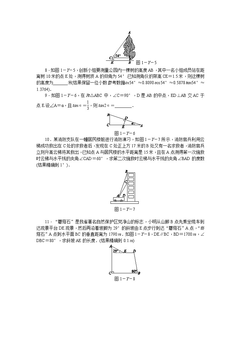 北师大九下数学 第一章 直角三角形的边角关周周测14（全章）第2页
