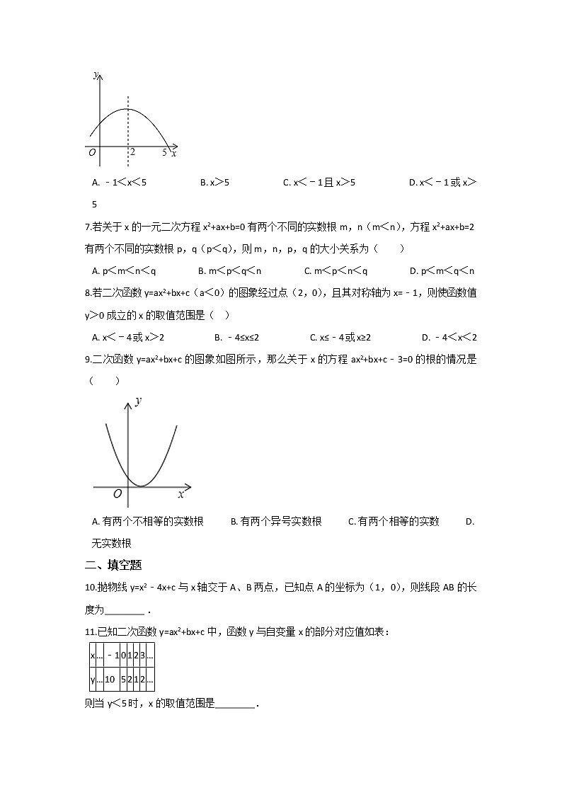 北师大九下数学 第二章 二次函数周周测8（2.5）第2页