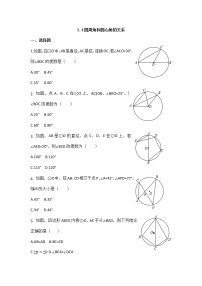 北师大版九年级下册4 圆周角和圆心角的关系练习题