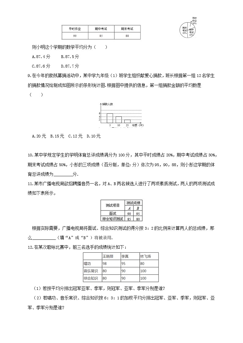 20.1.3加权平均数--练习第2页