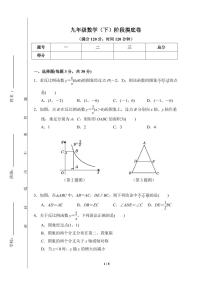 9年级下学期阶段摸底卷（无答案）