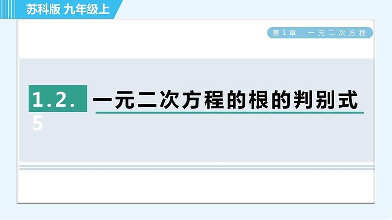 苏科版九年级上册数学 第1章 1.2.5 一元二次方程的根的判别式 习题课件第1页