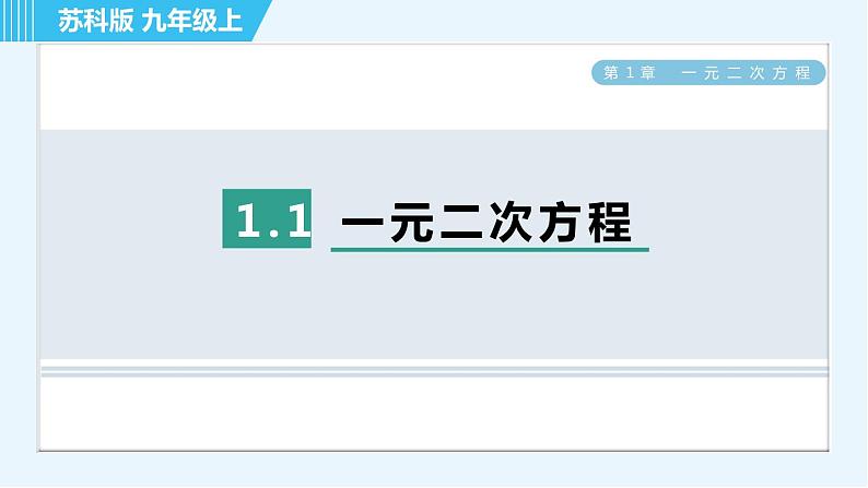 苏科版九年级上册数学 第1章 1.1 一元二次方程 习题课件第1页