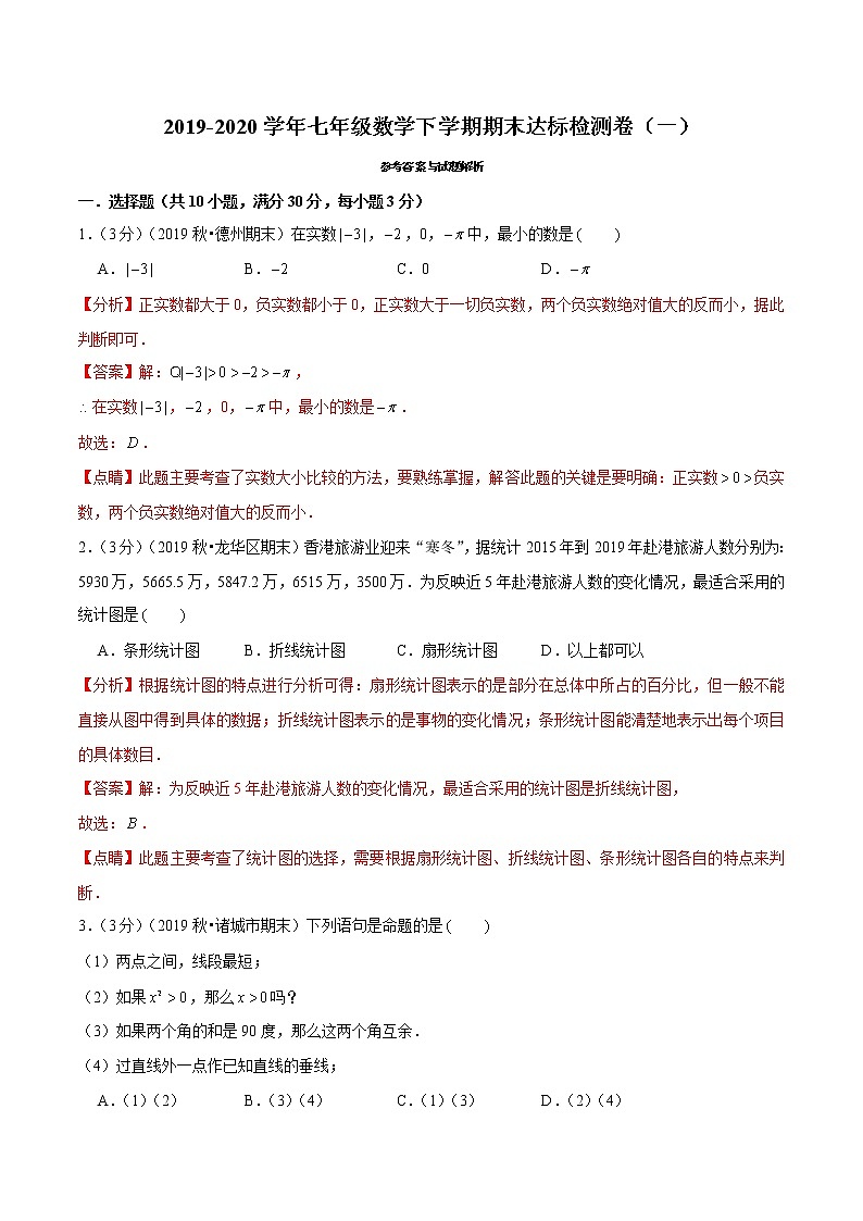 专题2.9  期末达标检测卷（一）（人教版）（解析版）第1页