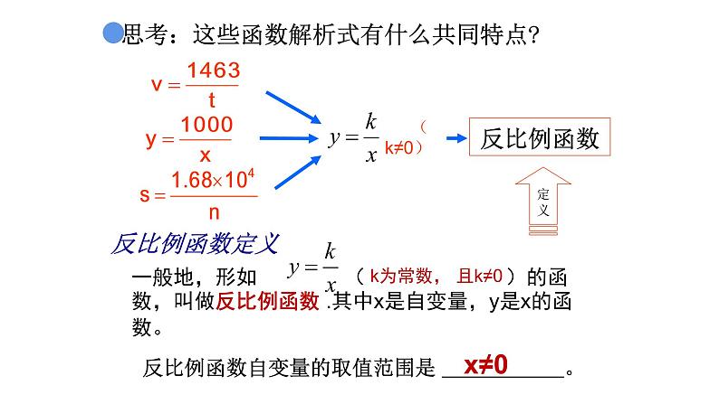 人教版九年级数学下册----26.1.1反比例函数  课件第5页