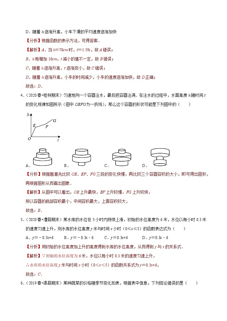 专题2.3变量之间的关系压轴培优强化卷-2021-2022学年七年级数学下学期期末考试高分直通车（解析版）【北师大版】第2页