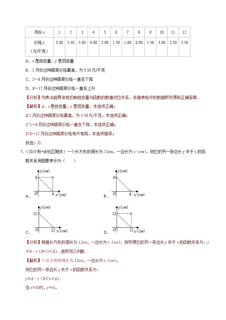 专题2.3变量之间的关系压轴培优强化卷-2021-2022学年七年级数学下学期期末考试高分直通车（解析版）【北师大版】第3页