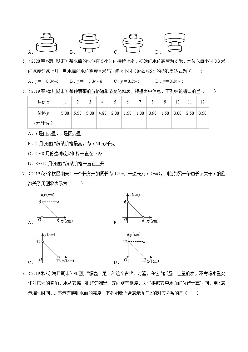 专题2.3变量之间的关系压轴培优强化卷-2021-2022学年七年级数学下学期期末考试高分直通车（原卷版）【北师大版】第2页