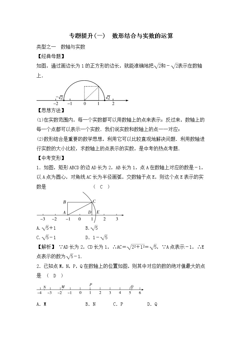 中考数学二轮复习专题提升卷01《数形结合与实数的运算》(教师版)01